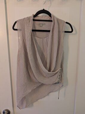 AllSaints Grey Cowl Neck Top US 4